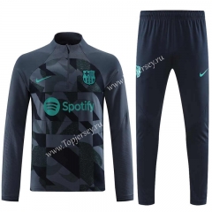 2023-2024 Barcelona Black&Gray Thailand Soccer Tracksuit-4627