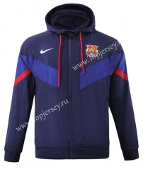2023-2024 Barcelona Royal Blue Thailand Trench Coats With Hat-518