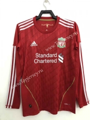 Retro Version 2010 Liverpool Home Red LS Thailand Soccer Jersey AAA-811