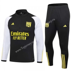 2023-2024 Olympique Lyonnais Black Thailand Soccer Tracksuit-411