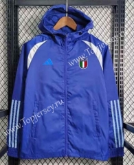 2023-2024 Italy Camouflage  Blue Thailand Trench Coats With Hat
