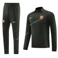 2023-2024 Barcelona Dark Green Thailand Soccer Tracksuit-LH
