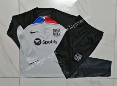 2023-2024 Barcelona Light Gray Thailand Soccer Tracksuit-815