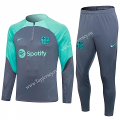 2023-2024 Profiled Steel Barcelona Light Gray Thailand Soccer Tracksuit-411