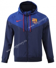 2023-2024 Barcelona Royal Blue Thailand Trench Coats With Hat-518