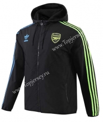 2023-2024 Arsenal Black Thailand Trench Coats With Hat-518