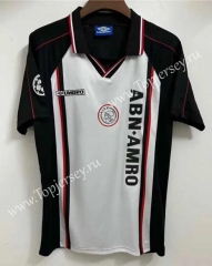 Retro Version 1998 Ajax Away White&Black Thailand Soccer Jersey AAA-709