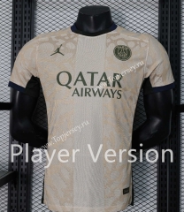 Player Version 2023-2024 Paris 3rd Away Light Yellow Thailand Soccer Jersey AAA-888