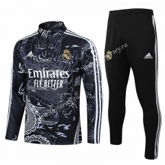 2023-2024 Real Madrid Black (Inkjet) Thailand Soccer Tracksuit-815