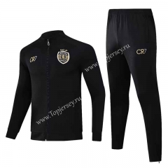 2023-2024 Sporting Clube de Portugal Black Thailand Soccer Jacket Uniform-HR