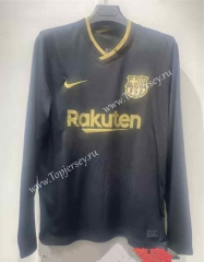 Retro Version 19-20 Barcelona Away Black LS Thailand Soccer Jersey AAA-422