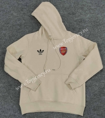 2023-2024 Arsenal Light Yellow Thailand Soccer Tracksuit Top With Hat-LH