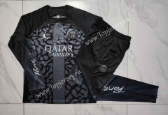 2023-2024 Paris SG Black&Gray Thailand Soccer Tracksuit -815