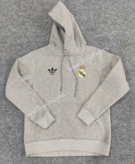 (S-3XL) 2023-2024 Real Madrid Gray Thailand Soccer Tracksuit Top-CS