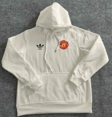 2023-2024 Manchester United White Thailand Soccer Tracksuit Top With Hat-LH