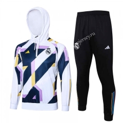 2023-2024 Real Madrid White (Inkjet) Thailand Soccer Tracksuit With Hat-815