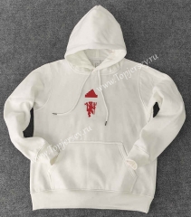 2023-2024 Manchester United White Thailand Soccer Tracksuit Top With Hat-LH