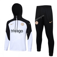 2023-2024 Chelsea White Thailand Soccer Tracksuit With Hat-815