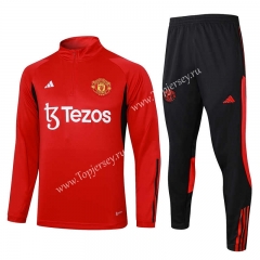 2023-2024 Manchester United Red Thailand Soccer Tracksuit-815
