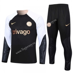 2023-2024 Chelsea Black Thailand Soccer Tracksuit-815