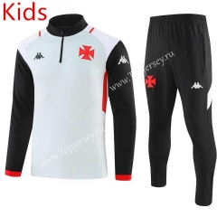 2023-2024 CR Vasco da Gama Light Gray Kids/Youth Soccer Tracksuit -GDP