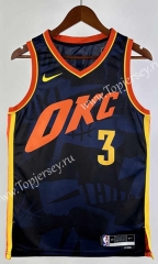 2024 City Edition Oklahoma City Thunder Royal Blue #3 NBA Jersey-311