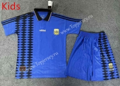 Retro Version 1994 Argentina Blue Kids/Youth Soccer Uniform-709