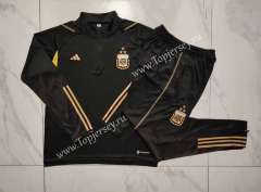 2023-2024 Argentina Black Thailand Soccer Tracksuit -815