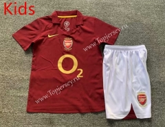 Retro Version 05-06 Arsenal Home Red Kids/Youth Soccer Uniform-7809