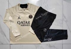 2023-2024 Paris SG Beige Thailand Soccer Tracksuit -815