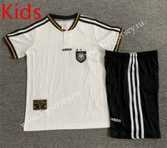 Retro Version 1996 Germany Home White Kids/Youth Soccer Uniform-7809