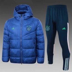 2023-2024 Ajax Camouflage Blue Thailand Soccer Cotton Coat Uniform With Hat-815