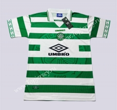 Retro Version 97-99 Celtic Home White&Green Thailand Soccer Jersey AAA-709