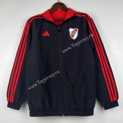 (S-3XL) 2024-2025 CA River Plate Black Double-Sided Wear Thailand Trench Coats-0255