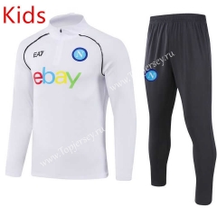 2023-2024 Napoli White Kids/Youth Soccer Tracksuit-815