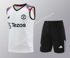 2024-2025 Manchester United White Thailand Soccer Vest Uniform-418