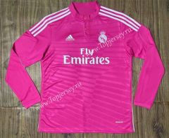 Retro Version 14-15 Real Madrid Away Pink LS Thailand Soccer Jersey AAA-SL