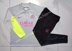 2023-2024 Paris SG Light Gray Thailand Soccer Tracksuit -815