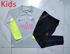 2023-2024 Paris SG Light Gray Kids/Youth Soccer Tracksuit-815