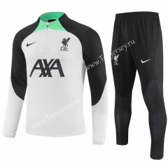 (S-3XL) 2023-2024 Liverpool Gray&White Thailand Soccer Tracksuit-GDP