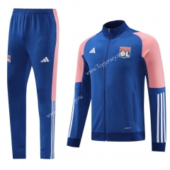 2023-2024 Olympique Lyonnais Camouflage Blue Thailand Soccer Jacket Uniform -LH