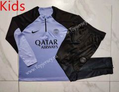 2023-2024 Paris SG Light Purple Kids/Youth Soccer Tracksuit-815