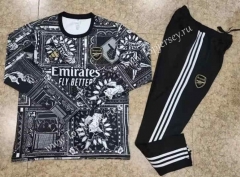 2023-2024 Arsenal Black&Gray&White Thailand Soccer Tracksuit-815