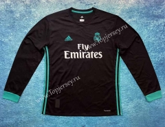 Retro Version 17-18 Real Madrid Away Black LS Thailand Soccer Jersey AAA-6590