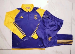 2023-2024 Real Madrid Purple Kids/Youth Soccer Tracksuit-815