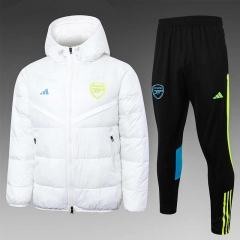 2023-2024 Arsenal White Thailand Soccer Cotton Coat Uniform With Hat-815