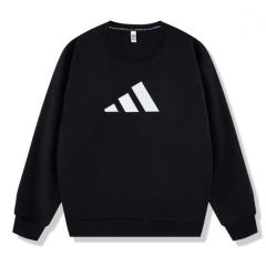 (M-3XL) Addidas Black Cotton Tracksuit Top-DD3