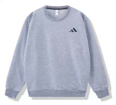 (M-3XL) Addidas Gray Cotton Tracksuit Top-DD3