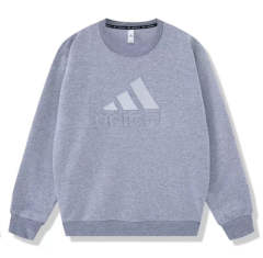 (M-3XL) Addidas Gray Cotton Tracksuit Top-DD3