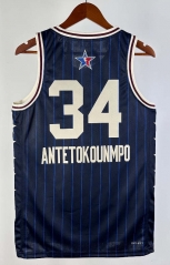 2024 All Stars Blue&Black ( #34 ANTETOKOUNMPO ) NBA Jersey-311
